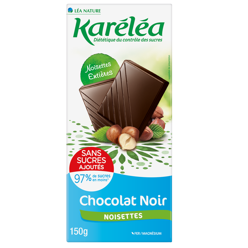 Dark chocolate Whole hazelnuts without added sugar - very low in salt - 150g