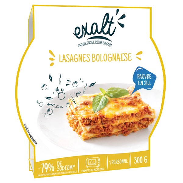 Lasagnes Bolognaise - pauvre en sel - 300g
