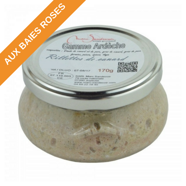 Duck rillettes with pink berries - low in salt - 170g