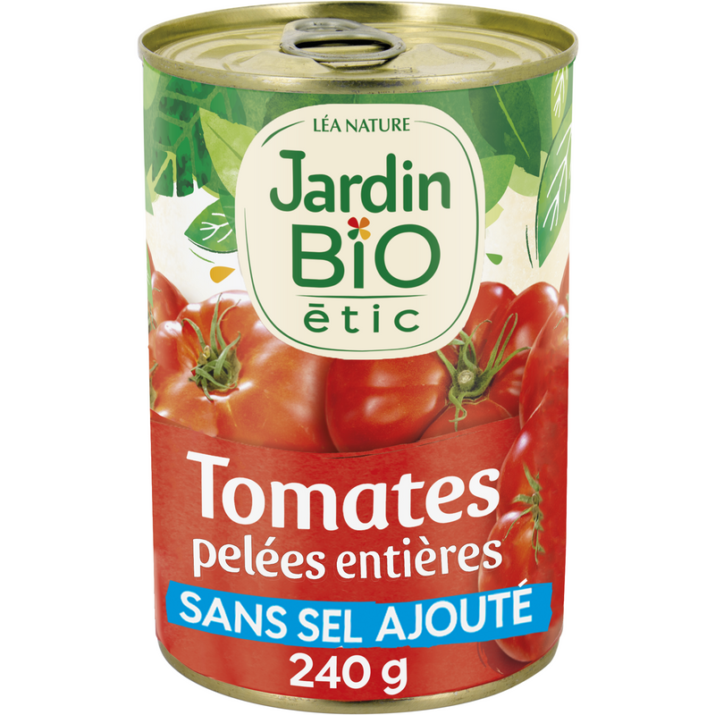 Tomates entières pelées au jus - très pauvre en sel - 400g
