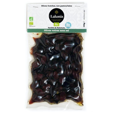 Organic Black Olives - very low in salt - 250g