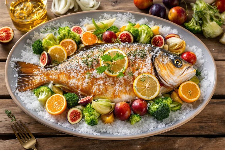 Dorade en pâte de sel, légumes et fruits d'automne de Cyril Lignac.jpg