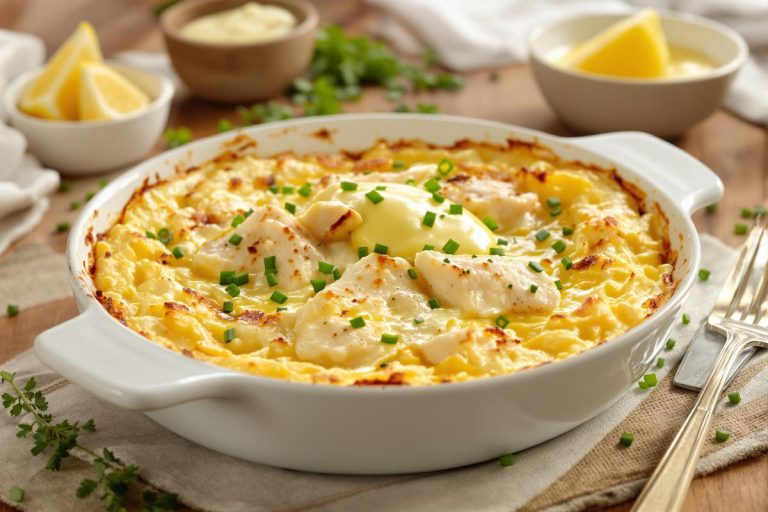 Gratin d'œufs brouillés au poisson blanc et sauce hollandaise de Cyril Lignac.jpg